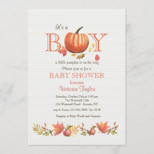 Invitación al Baby Shower del Niño Calabaza