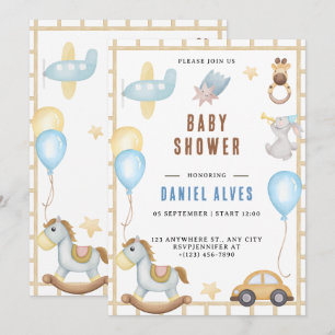 Invitación al baby shower del niño del bosque de a