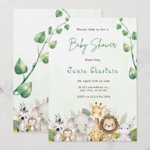 Invitación al baby shower del niño del bosque de a