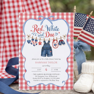 Invitación al baby shower del niño Rojo Blanco y P