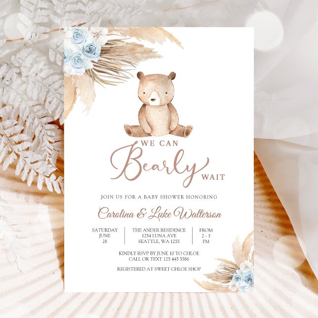 Invitación al Baby Shower del Osito Barely Wait Te (Subido por el creador)