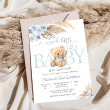 Invitación al Baby Shower del Osito de Peluche Azu