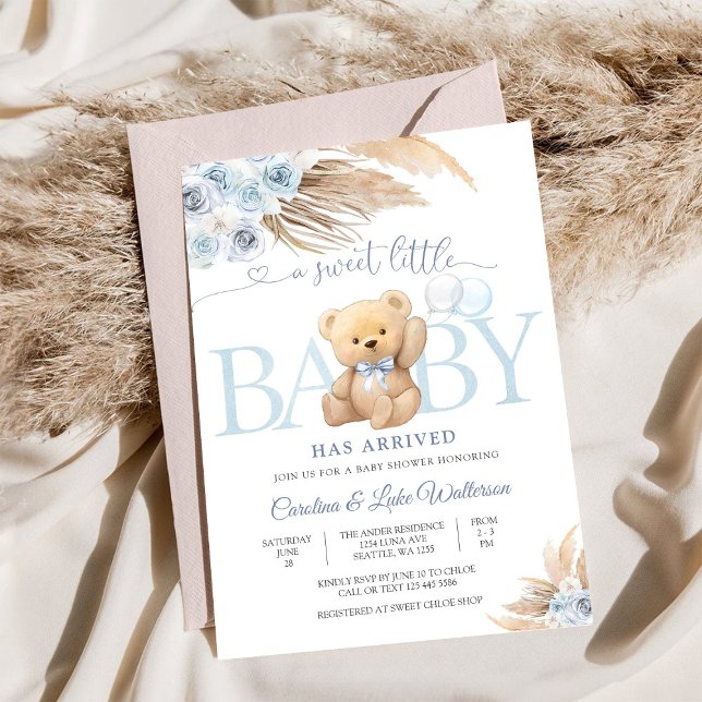 Invitación al Baby Shower del Osito de Peluche Azu (Subido por el creador)