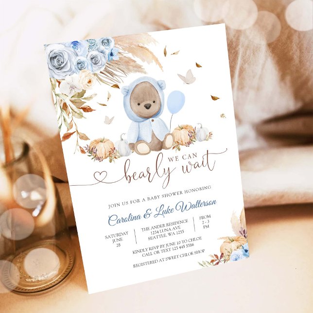 Invitación al Baby Shower del Osito de Peluche Azu (Subido por el creador)