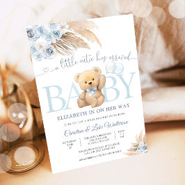 Invitación al Baby Shower del Osito Teddy Azul