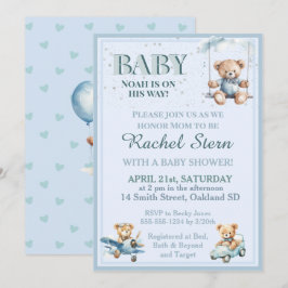 Invitación al Baby Shower del Osito Teddy Niño Cap