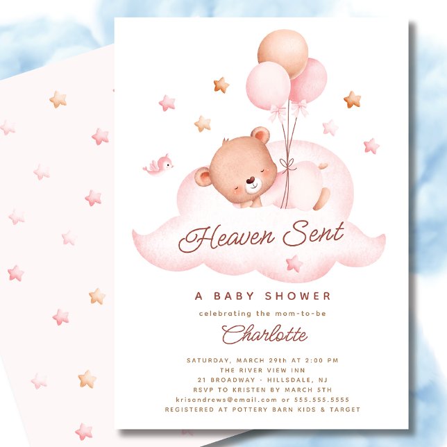 Invitación al Baby Shower del oso enviado por el c (Subido por el creador)