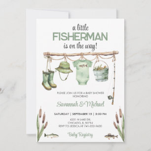 Invitación al Baby Shower del Pequeño Pescador Ver