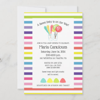 Invitación al Baby Shower Dulce Bebé Golosina