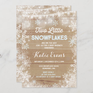 Invitación al Baby Shower en invierno ruso azul