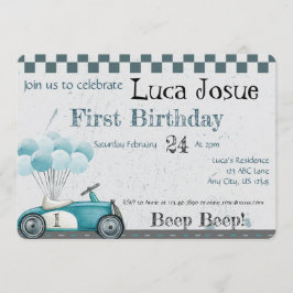 Invitación al Baby Shower por Cumpleaños con Coche
