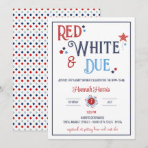 Invitación al baby shower Rojo Blanco y a Tiempo