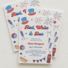 Invitación al Baby Shower Rojo Blanco y Debes