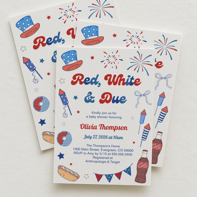 Invitación al Baby Shower Rojo Blanco y Debes (Subido por el creador)