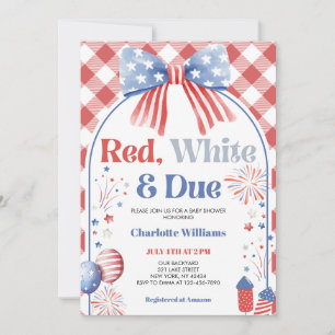Invitación al Baby Shower Rojo Blanco y Debido