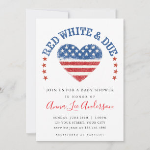 Invitación al Baby Shower Rojo Blanco y Debido
