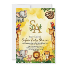 Invitación al Baby Shower Safari
