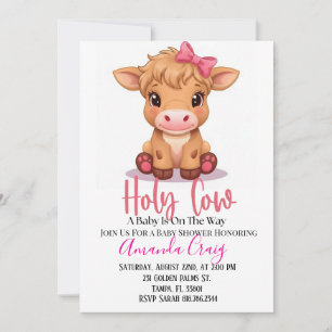 Invitación al baby shower Vaca Sagrada