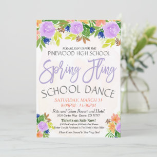 Invitación al baile de la escuela Spring Fling