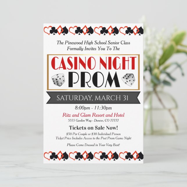 Invitación al baile de la noche del Casino Prom (Anverso de pie)