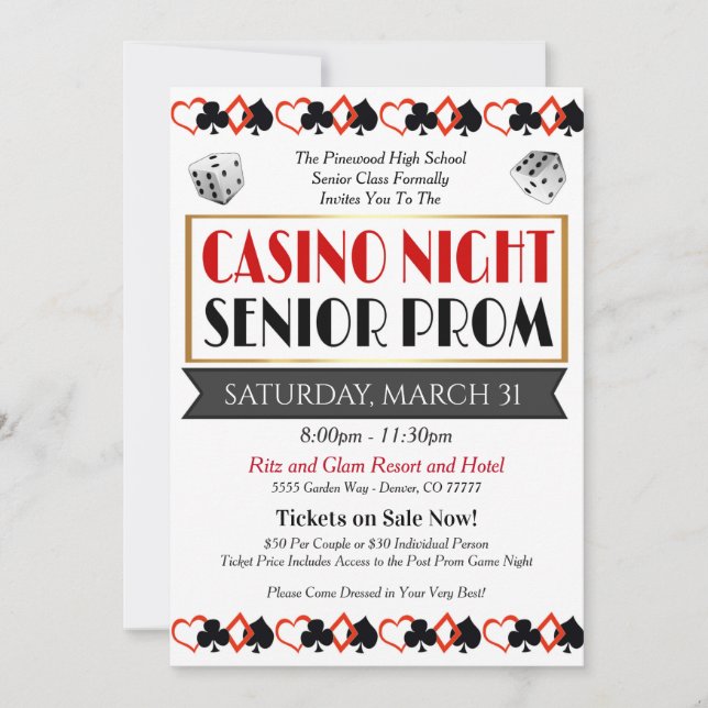 Invitación al baile de la noche del Casino Prom (Anverso)