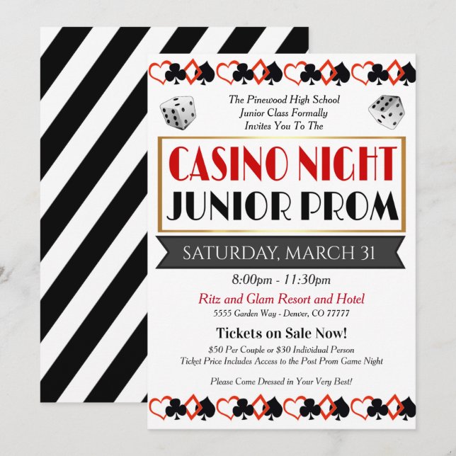 Invitación al baile de la noche del Casino Prom (Anverso / Reverso)