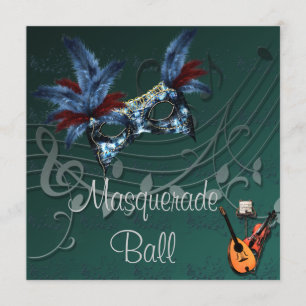 Invitación al baile de máscaras azules