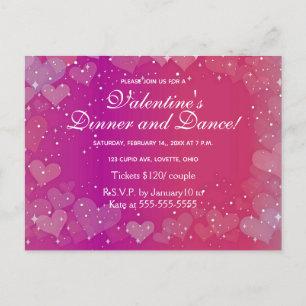 Invitación al baile El día de San Valentín Hearts 
