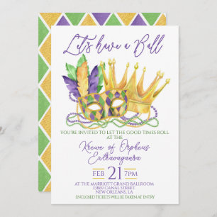 Invitación al baile Mardi Gras