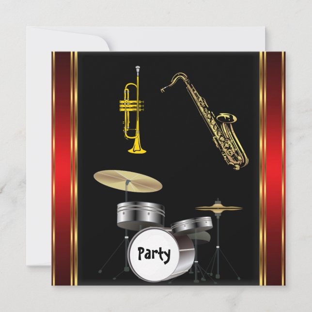 Invitación al baile musical de cumpleaños (Anverso)