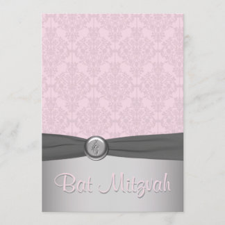 Invitación al ballet Bat Mitzvah de color rosa y g