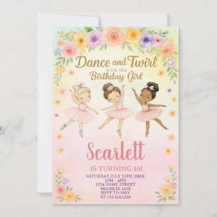 Invitación al ballet de Chica personalizado