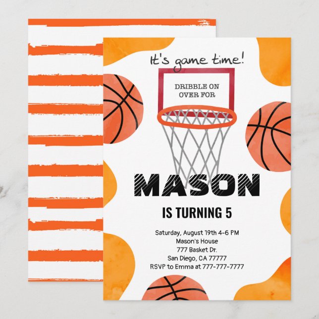 invitación al baloncesto (Anverso / Reverso)