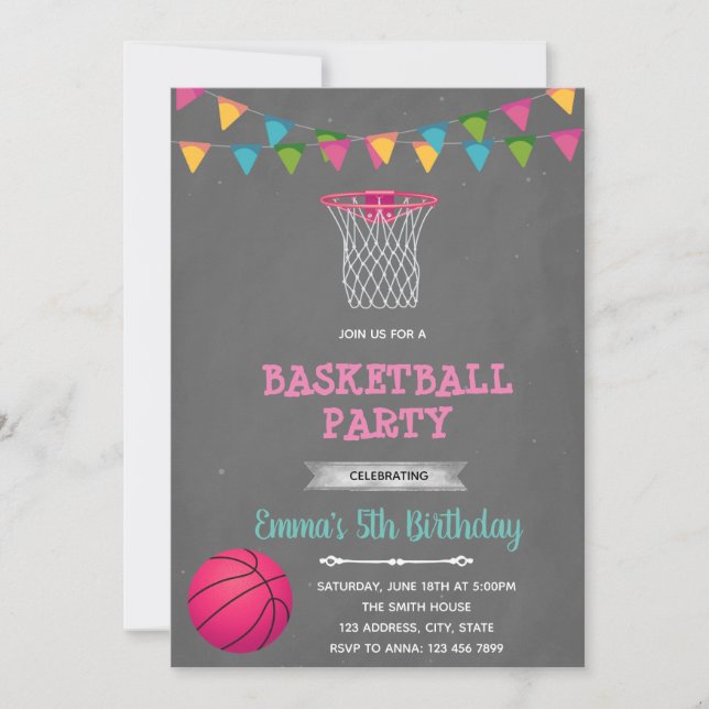 invitación al baloncesto chica (Anverso)