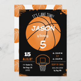 Invitación al baloncesto editable