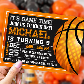 Invitación al baloncesto, fiesta de cumpleaños del