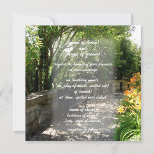 invitación al banco de jardín