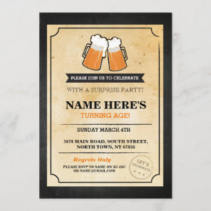 Invitación al bar Birthday Cheers Beers Chalk