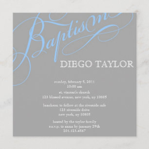 Invitación al Bautismo Azul Moderno