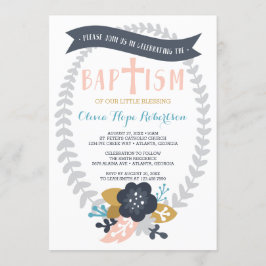 Invitación al bautismo, bautismo floral y contempo
