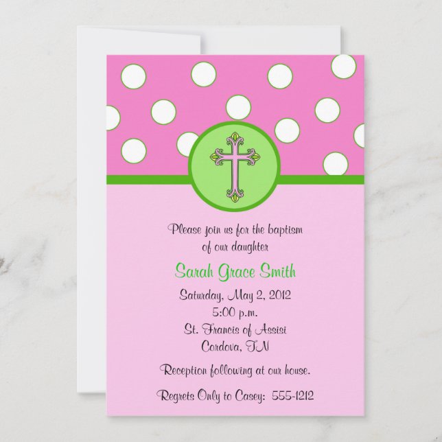 Invitación al bautismo Chica (Anverso)