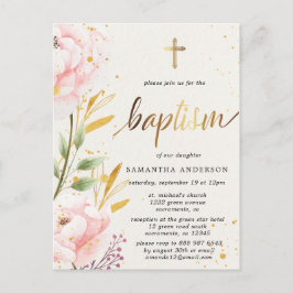Invitación al bautismo Chica floral