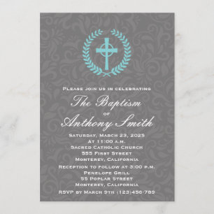 Invitación al bautismo con cruz