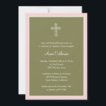 Invitación al bautismo/cristianismo cruzado orgáni<br><div class="desc">Solicite la encantadora presencia de sus amigos y familiares para celebrar el importante evento de su hijo con esta encantadora invitación de la Cruz Ornate. Sello de correspondencia,  etiquetas de dirección y tarjetas de agradecimiento disponibles en berryberrysweet.com</div>