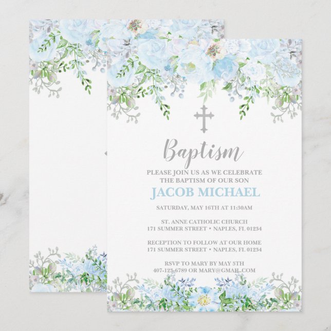 Invitación al bautismo, cristianismo, dedicción (Anverso / Reverso)