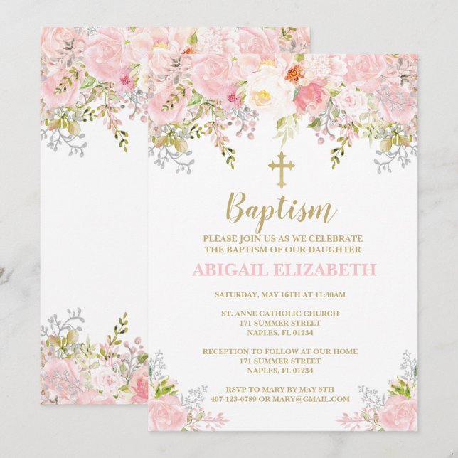 Invitación al bautismo, cristianismo, dedicción (Anverso / Reverso)