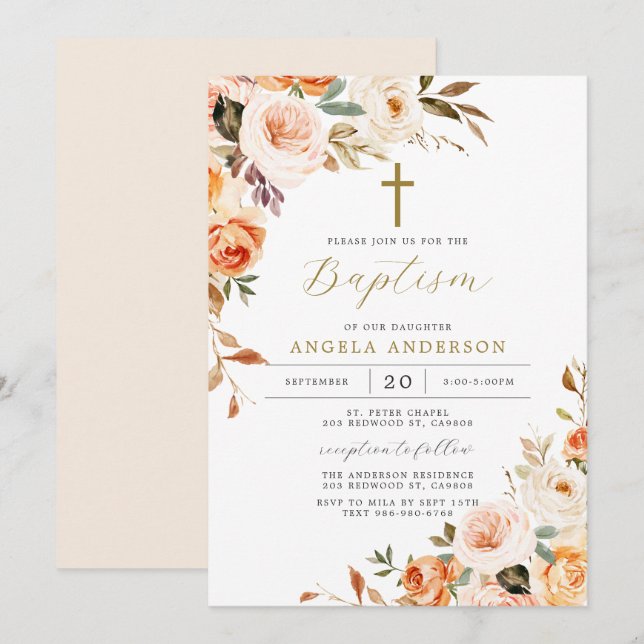 Invitación al bautismo/cristianismo naranja (Anverso / Reverso)