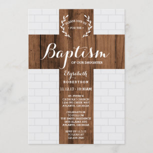 Invitación al bautismo, cruz, cristianismo, dedica