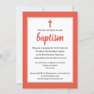 Invitación al bautismo de adultos simple moderno