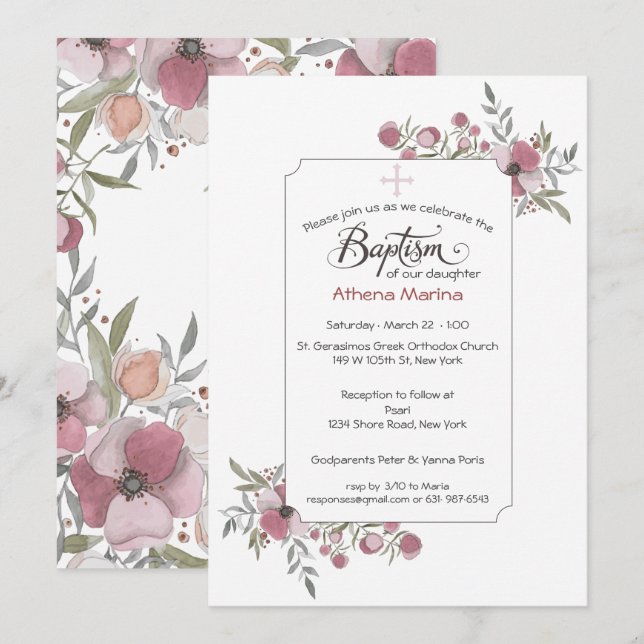 Invitación al bautismo de Atenas (Anverso / Reverso)